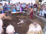 Removing Dirt from Luau Oven