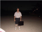 Nerd on Waikiki Beach at Night